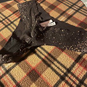 Victoria's Secret XL thong black with gold stars